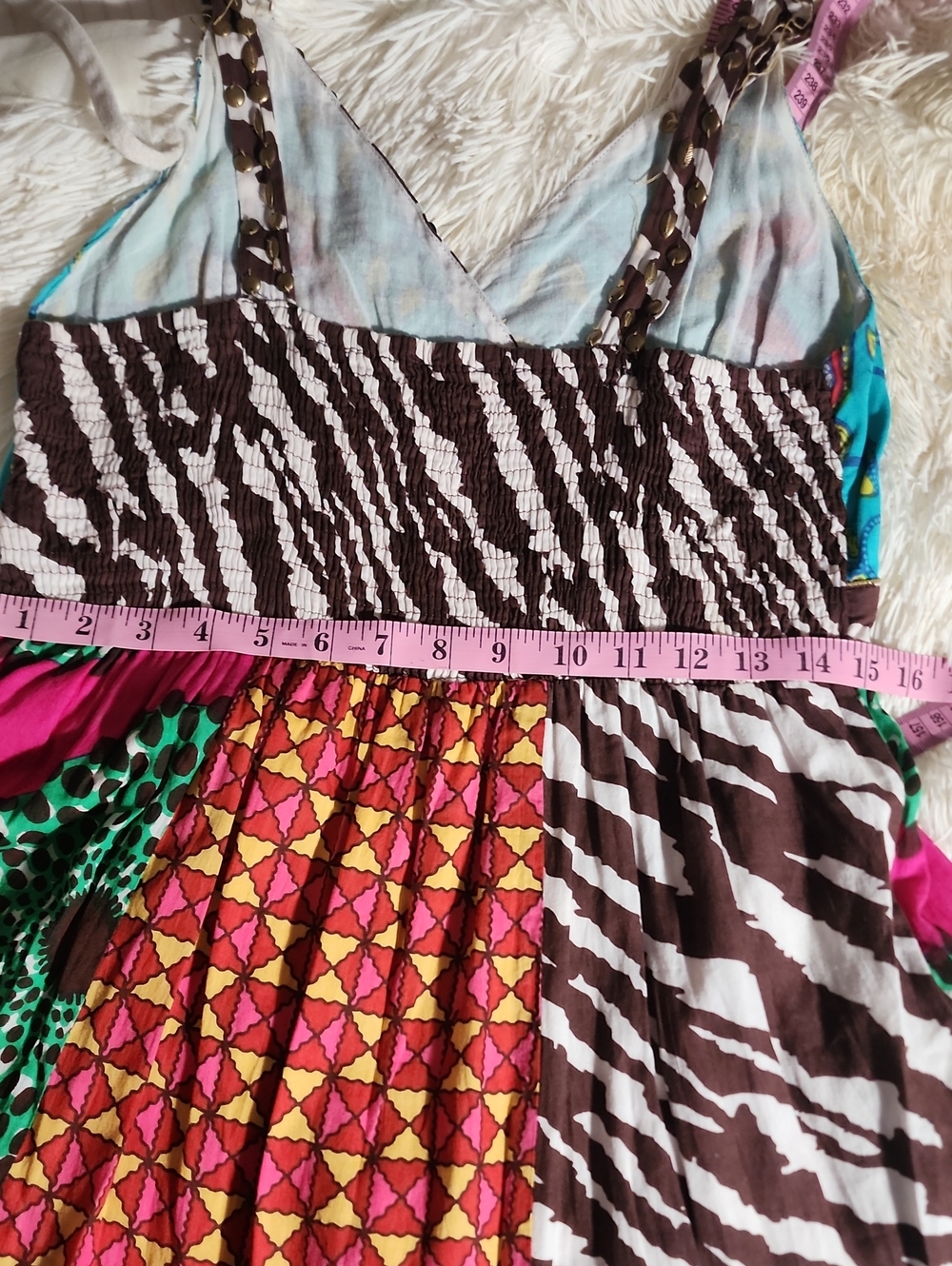 Boho Multi-Color Patchwork Maxi Dress - Picture 13 of 13